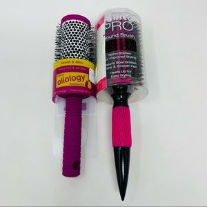 Oiliology and Swissco Pro NWT Round Hairbrushes Set of 2